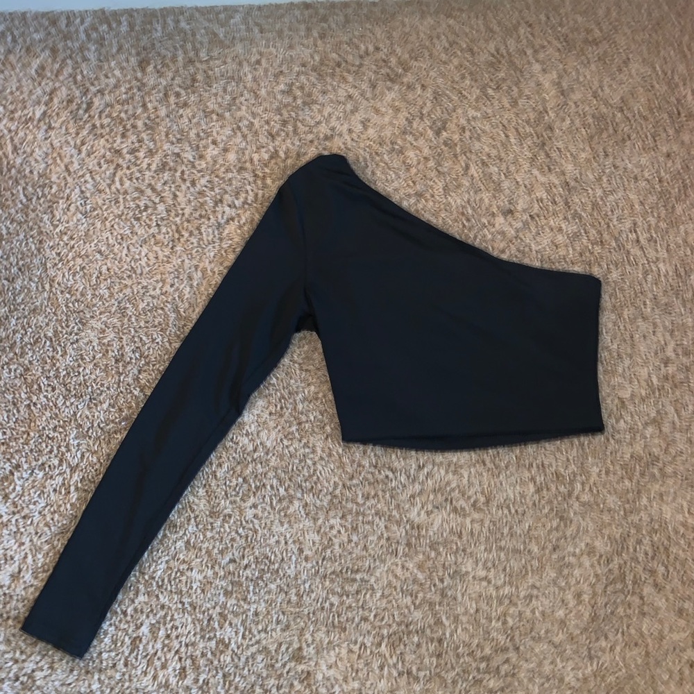 Black one shoulder top